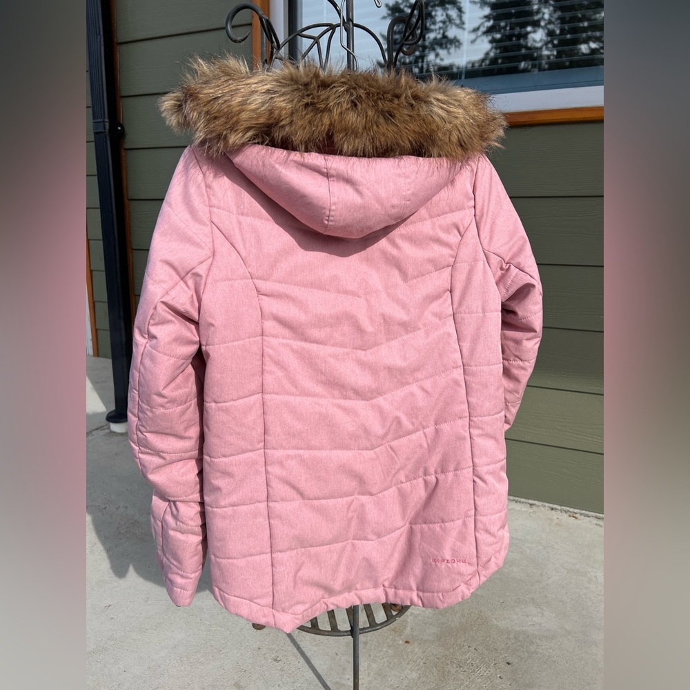 Ripzone 5K Youth Large Winter Jacket Dusty Rose Faux Fur Fits Women SM Medium - Picture 3 of 11
